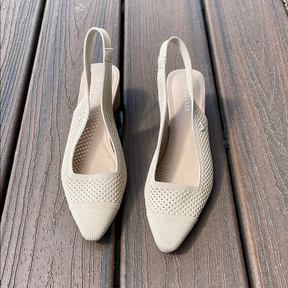 Cream Heels with Elegant Perforated Design